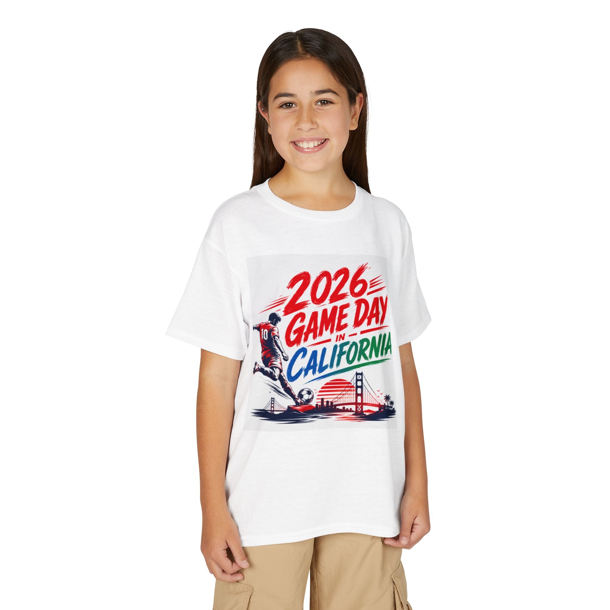 Youth White Graphic Tee — 2026 USA Cali Tee