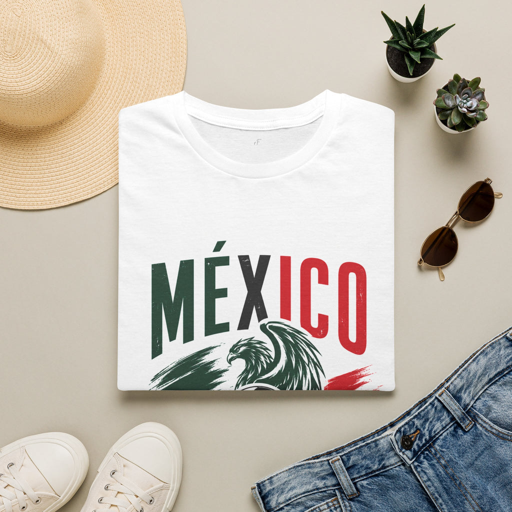 Mexico Soccer T-Shirt — MÉXICO Crest with Eagle & Soccer Ball (Patriotic Football Fan Tee)