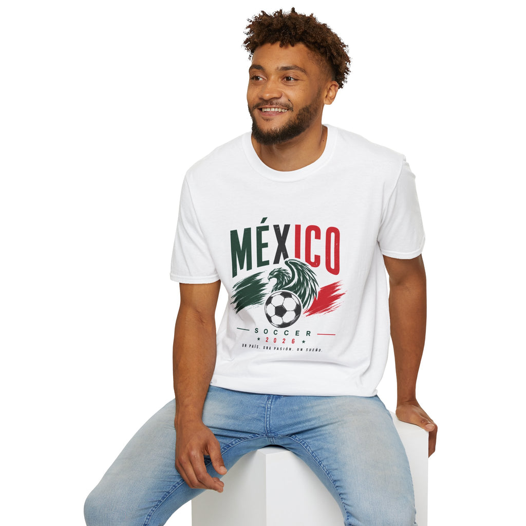 Mexico Soccer T-Shirt — MÉXICO Crest with Eagle & Soccer Ball (Patriotic Football Fan Tee)