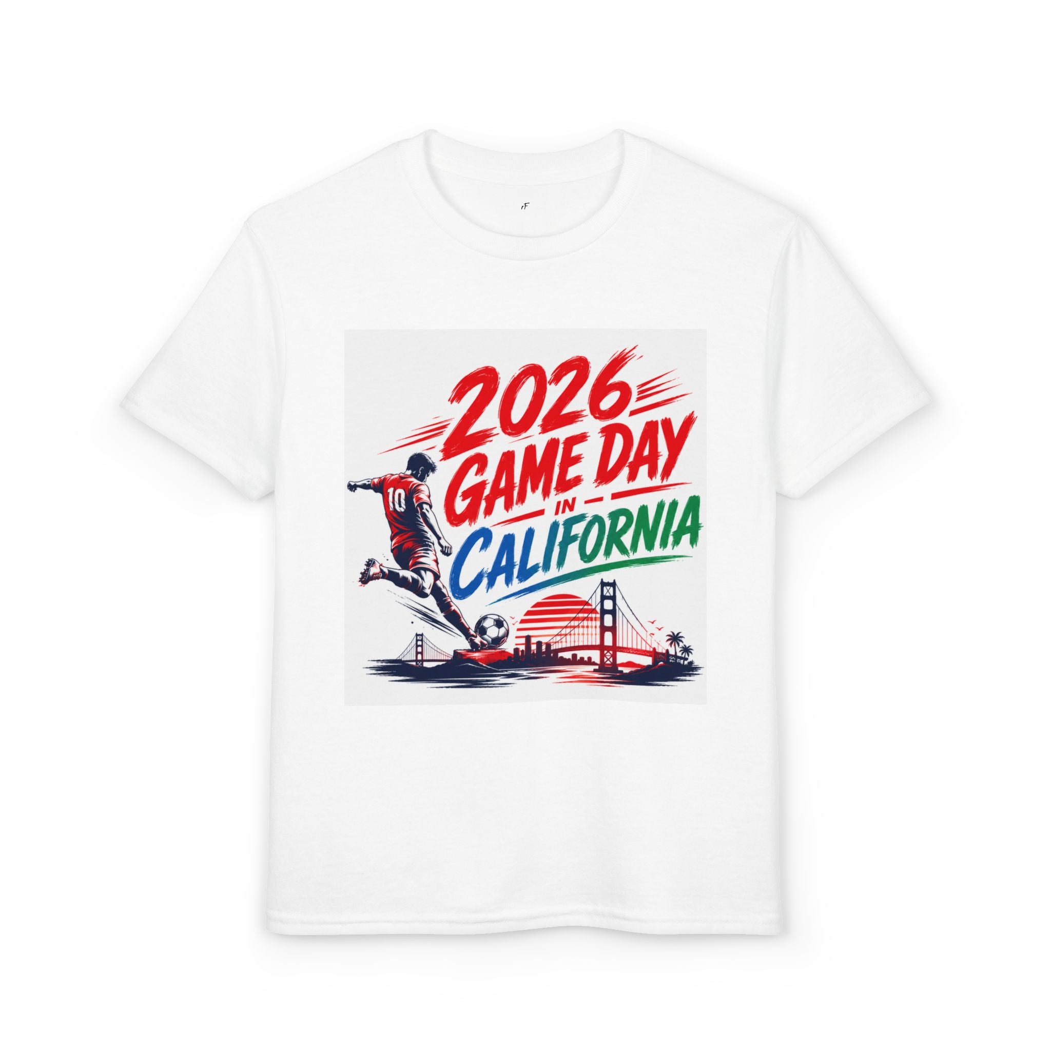 Youth White Graphic Tee — 2026 USA Cali Tee